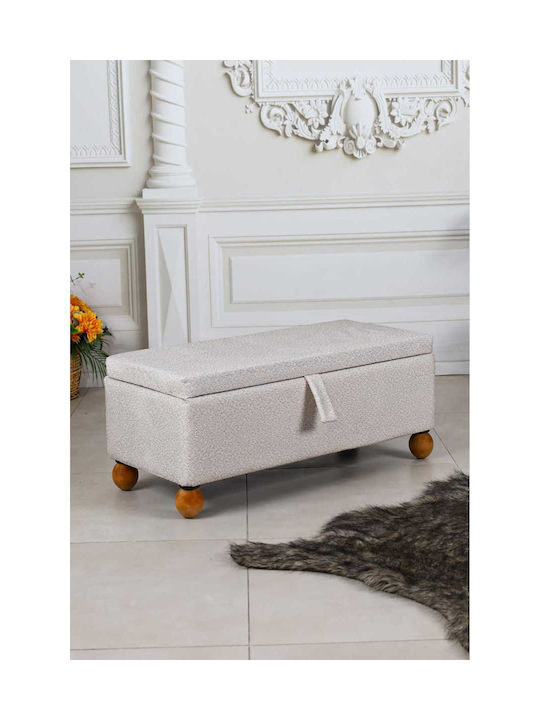 Living Room Stools With Storage Space Wooden Beige 90x40x40cm