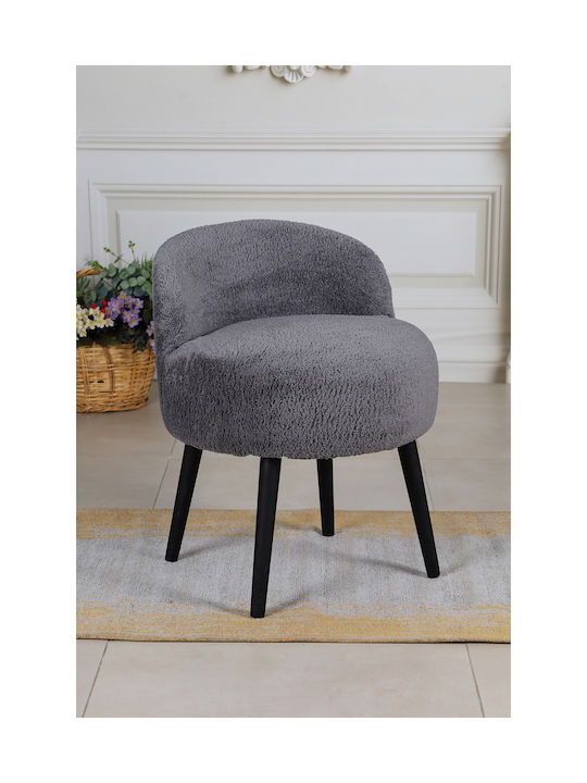 Kitchen Stools Upholstered with Gray Fabric