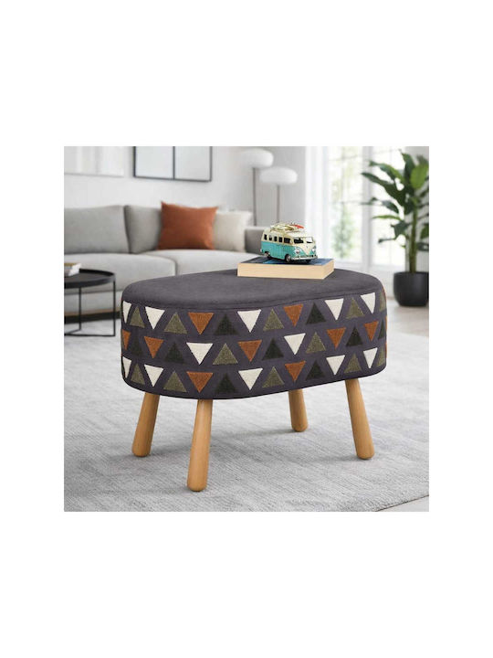 Living Room Stool Upholstered with Gray Fabric 40x60x60cm