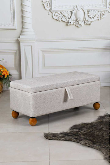 SteweHome Hocker Für Das Wohnzimmer Mit Stauraum Beiges 90x40x40cm