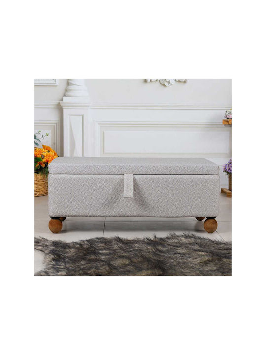 Living Room Stool With Storage Space Wooden Beige 90x40x40cm