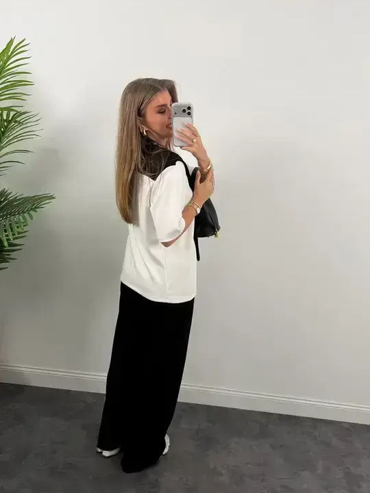 Sweatpants Set Black-White