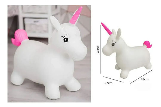 Săritor Unicorn Gonflabil Alb 55cm