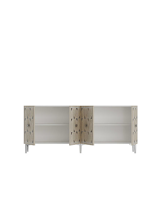 Μπουφές με Καθρέπτη Λευκός 180x32x75cm