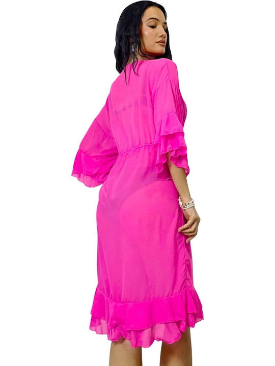 Damen Kaftan Für Strand Fuchsia