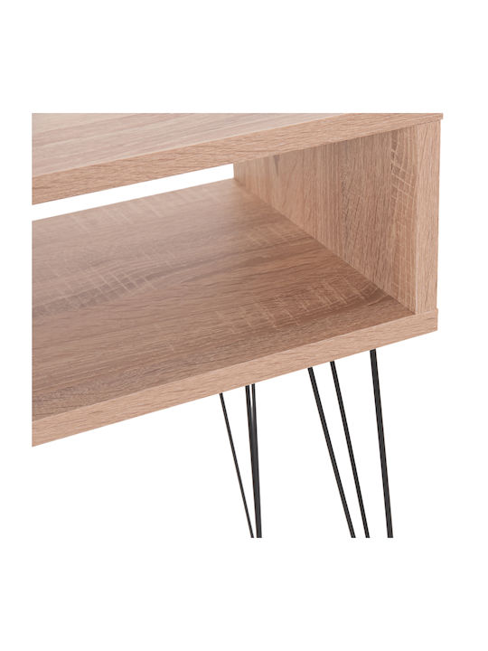 Κομοδίνο Todd Ξύλινο με Μεταλλικά Πόδια Μπεζ 46x30x59cm