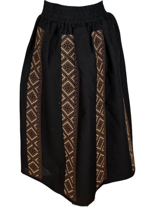 Φούστα Floral Black Brown