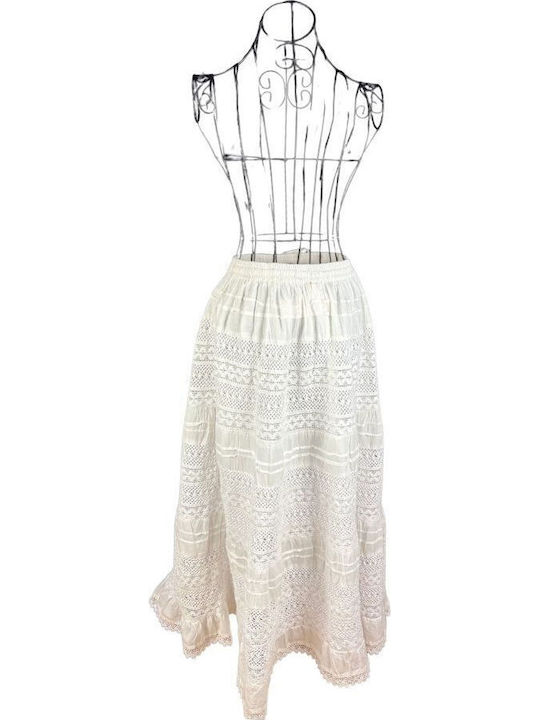 Φούστα Floral White Crystal