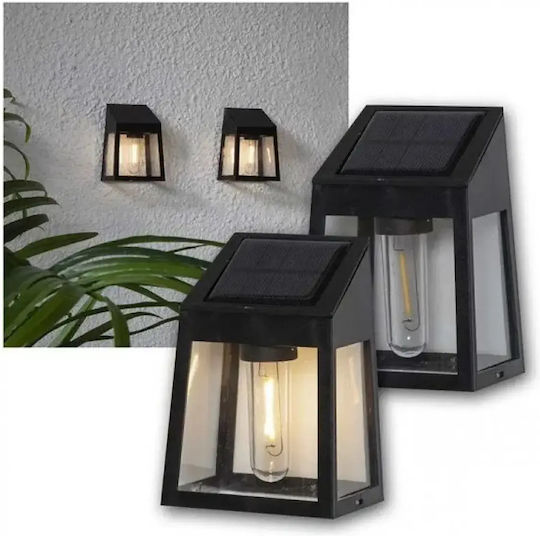 Set of 2 Wall Mounted Solar Lights with Warm White Light