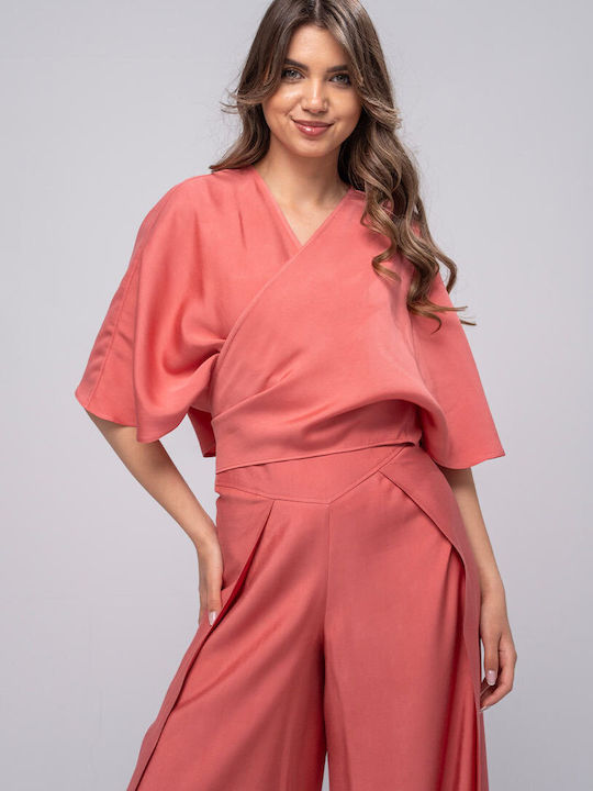 Miruna Bluza Damă Drapată Albastră