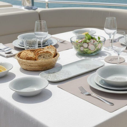Marine Business Πιατέλα Σερβιρίσματος Οβάλ από Πορσελάνη Μπεζ 2τμχ