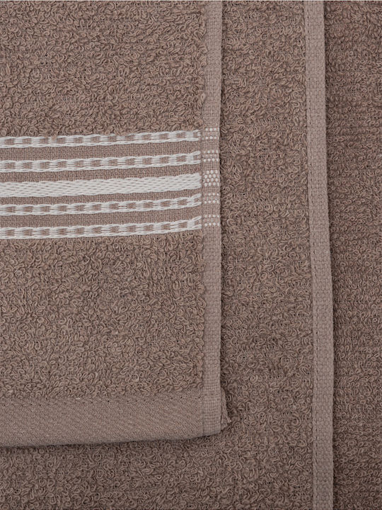 SteweHome Bath Towels Set 4pcs Brown