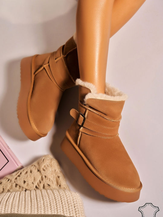 Wildleder Damen Stiefeletten Braune