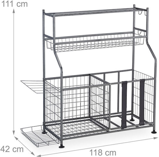 Relaxdays Sports Equipment Storage Gray 111x42x118 Cm