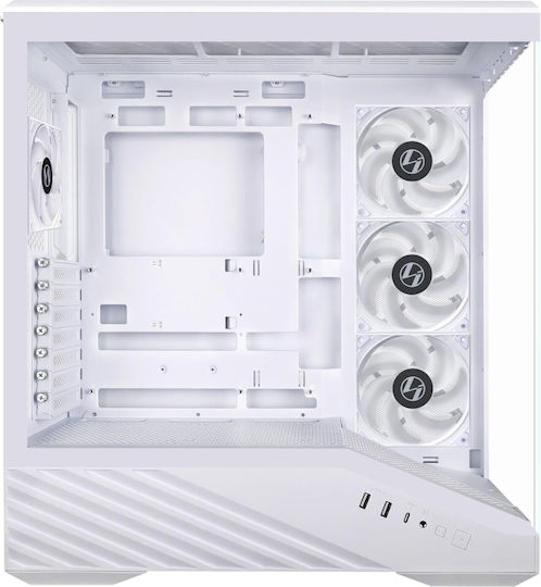 Lian Li Vector V100 Gaming Midi Tower Computer Case with Side Window and ARGB Lighting White