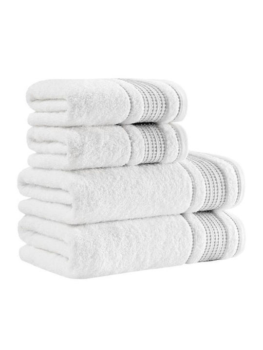 SteweHome Set Bath Towels 4 Pieces White