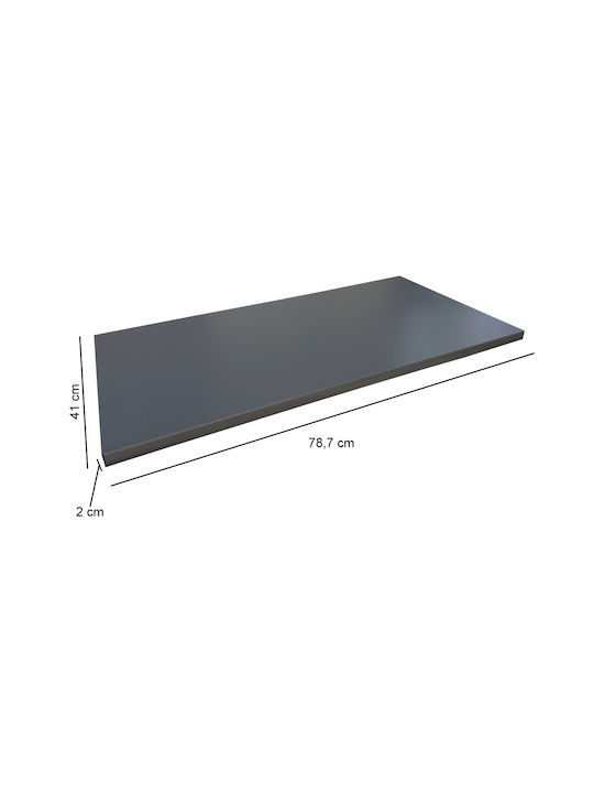 Rectangular Wardrobe Shelf Made of Metal in Gray Colour 78.7x41x2cm