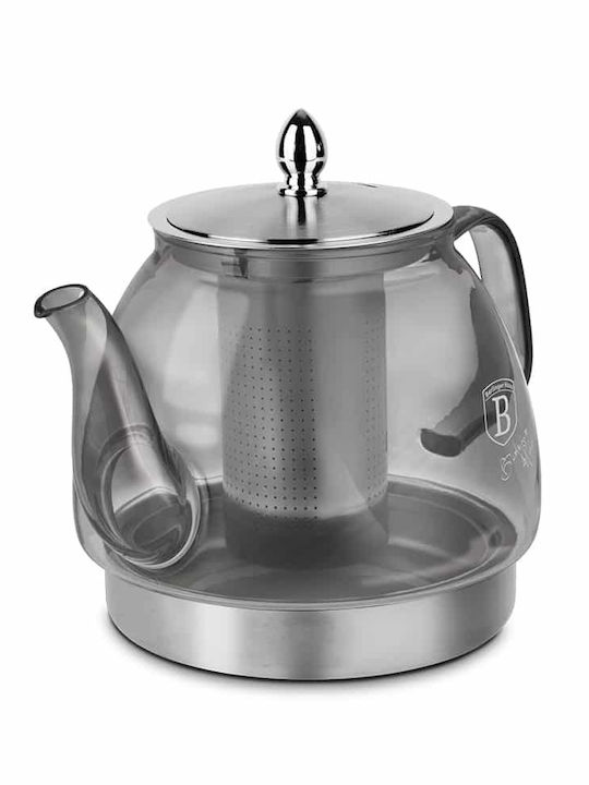 Berlinger Haus Чайник със Стъклен Филтър Сребрист 1200ml