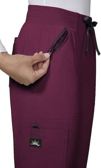 KOI USA Female Medical Pants Burgundy
