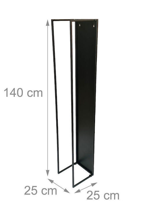 Relaxdays Raft Din Lemn Pentru Depozitarea Lemnelor 140x25x25cm Negru
