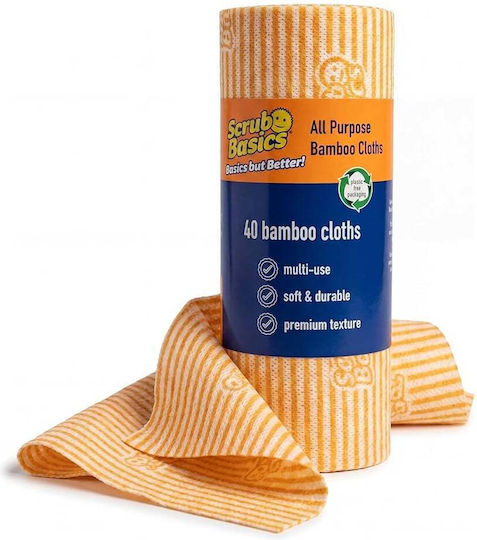 Scrub Daddy Basics Lavete Universale din Bambus Rolă 40 Bucăți