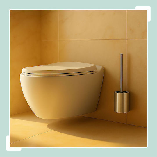 Relaxdays Metallische Toilettenbürste Badezimmer Schwarz
