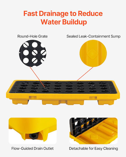 Vevor Platform Trolley for Load Weight up to 2t in Yellow Colour
