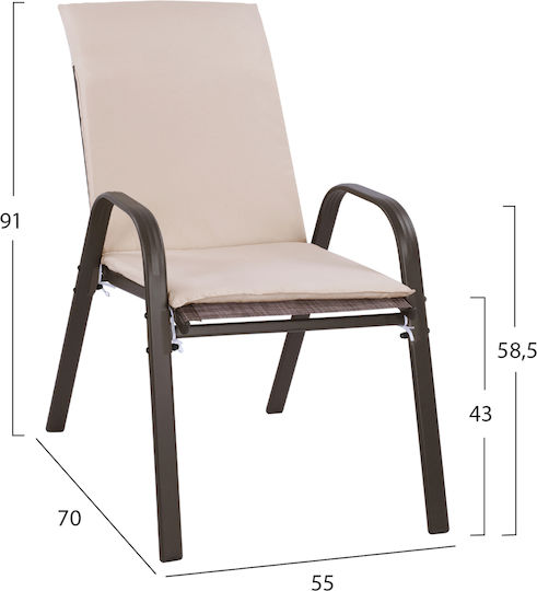 Outdoor Dining Set 5 Pieces Brown with Pillows