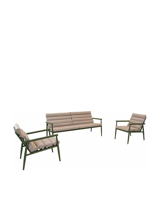 Set Camera De Zi Exterior 4 Piese Olive Cu Perne