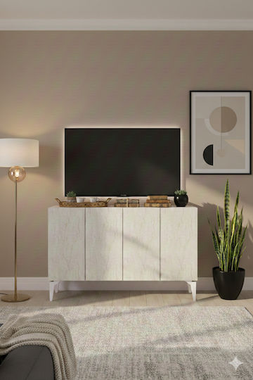 SteweHome Sideboard Holz 120x32x79cm Weiß SteweHome Sideboard Holz 120x32x79cm Weiß