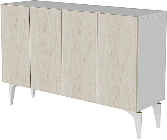 Μπουφές Ξύλινος Λευκός 120x32x79cm