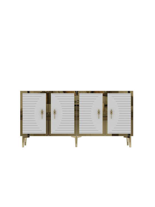 Bufet Din Lemn Alb 150x32x75cm