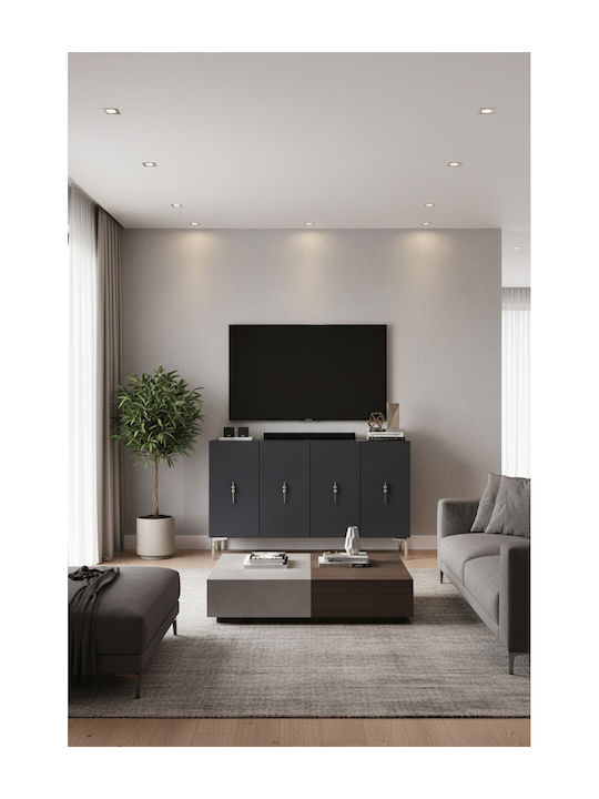 Wooden Sideboard Gray 120x32x75cm