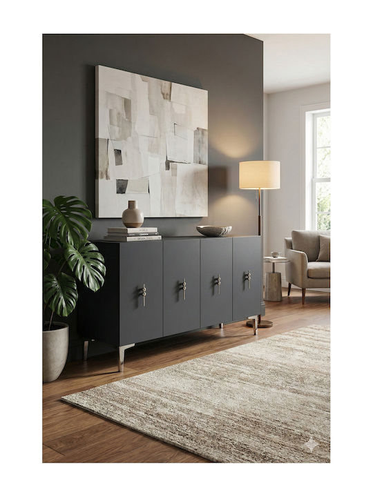 Wooden Sideboard Gray 120x32x75cm