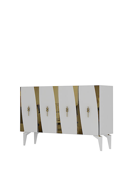 Μπουφές Ξύλινος Λευκός 120x32x79cm