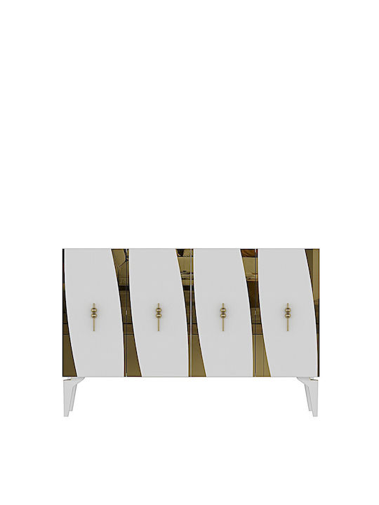 Μπουφές Ξύλινος Λευκός 120x32x79cm