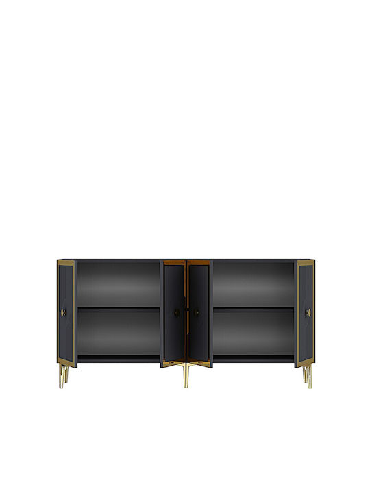 Μπουφές Ξύλινος Γκρι 150x32x75cm
