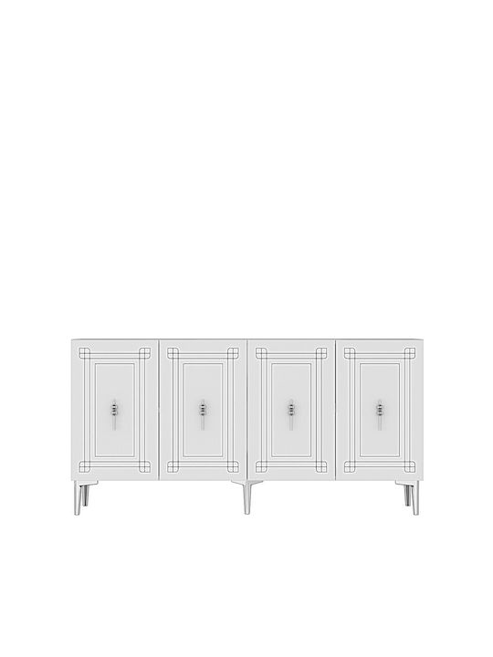 Sideboard Holz Weiß 150x32x75cm