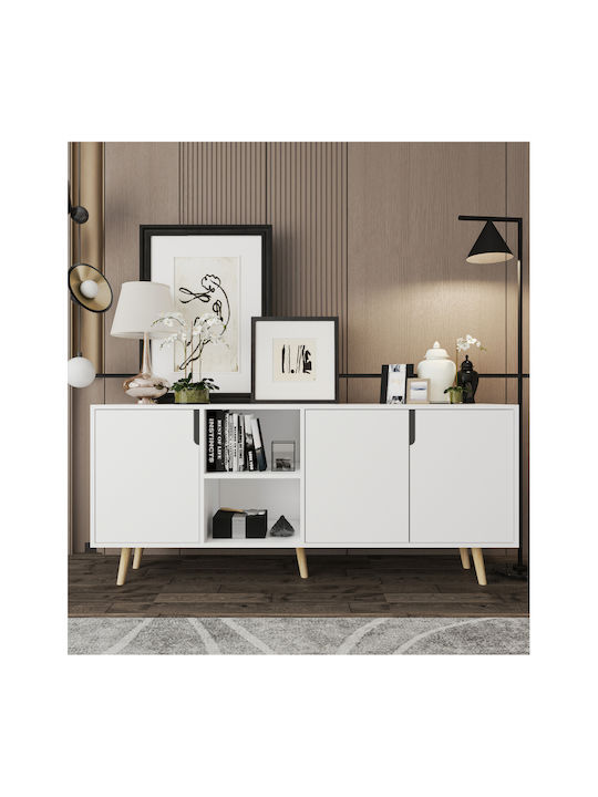 SteweHome Sideboard Holz 180x45x80cm Mehrfarbig