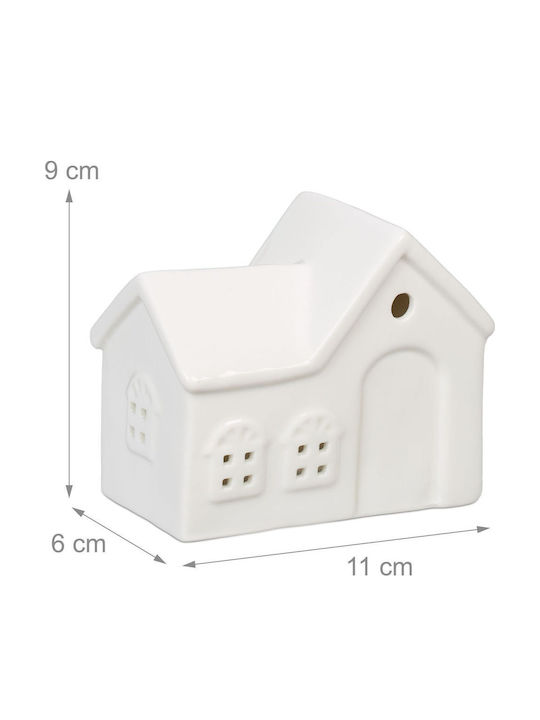 Relaxdays Suport Pentru Lumânări În Culoare Albă 9x6x11 cm