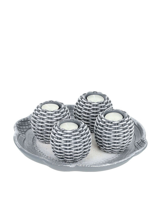 Relaxdays Set Suporturi Lumanări Pentru Suporturi De Lumânări Gri 8x27.5cm 4 Bucăți Relaxdays Set Suporturi Lumanări Pentru Suporturi De Lumânări Gri 8x27.5cm 4 Bucăți
