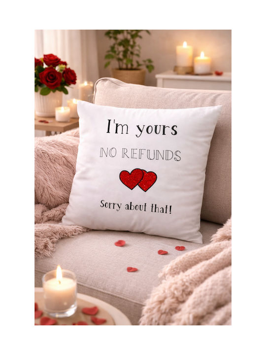 Decorative Throw Pillow Saint Valentine Im Yours 45 x 45 cm Filling