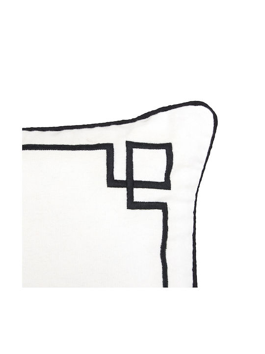 Sofa Cushion Outline 100% Cotton White/Black 40x40cm