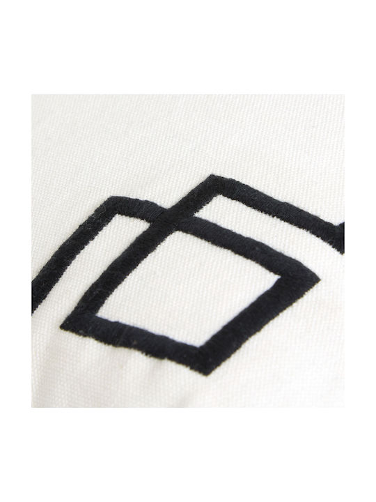 Sofa Cushion Outline 100% Cotton White/Black 40x40cm