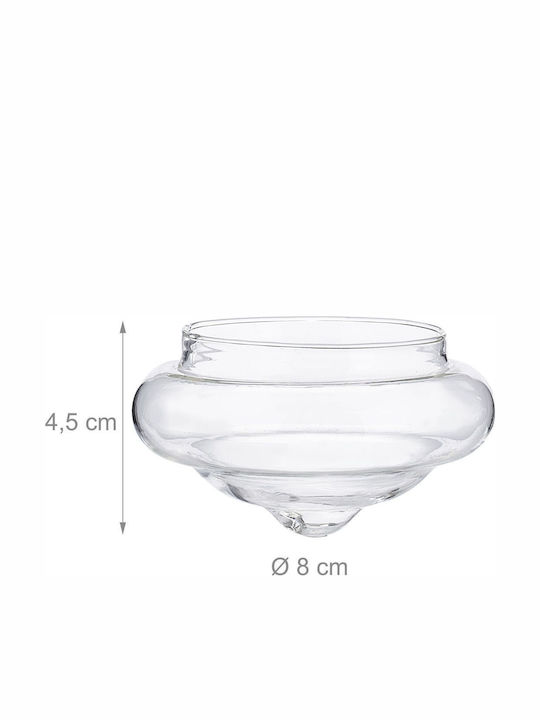 Relaxdays Set Suporturi Lumanari Din Sticlă Pentru Suporturi De Lumânări În Culoare Transparentă 4.5x8cm 12 Bucăți