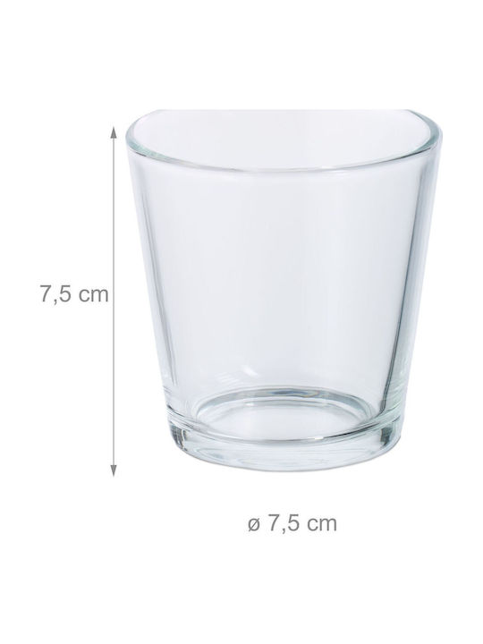 Relaxdays Set Suporturi Lumanări Din Sticlă Pentru Suporturi De Lumânări În Culoare Transparentă 7.5x7.5x7.5cm 20 Bucăți