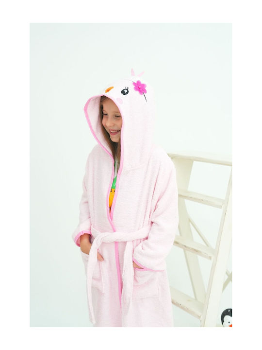 SteweHome Kids Bathrobe Pink Hooded