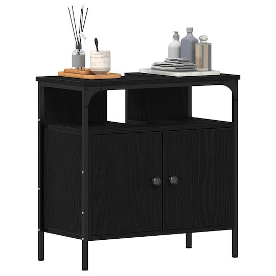 vidaXL Vanity Unit Without Sink M60xD30xH60cm Black Oak