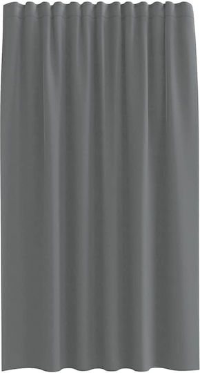 vidaXL Комплект Пердета И Завеси За Прозорец С Презрамки Voile Тъмносив 140x175см