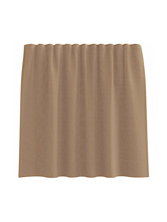 vidaXL Set Window Curtains with Tab Tops Light Brown 140x140cm